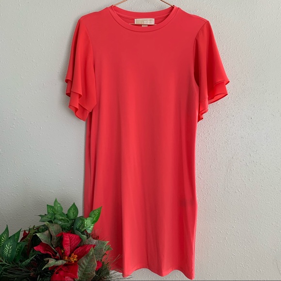 MICHAEL Michael Kors Dresses & Skirts - Michael Kors Coral Ruffle Sleeved Dress - S